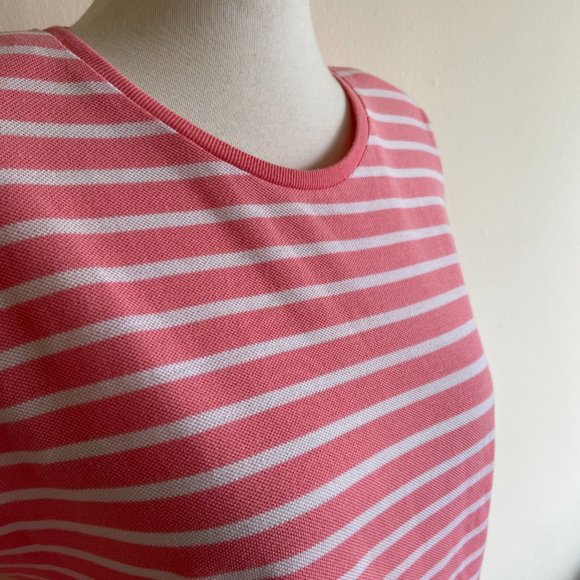 Drapers and Damons Women 3/4 Sleeve Top Stripe Pink and White Size Medium - Picture 2 of 8